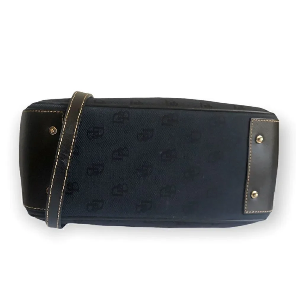 Dooney and Bourke Black Printed Snap Enclosure Cross body bag